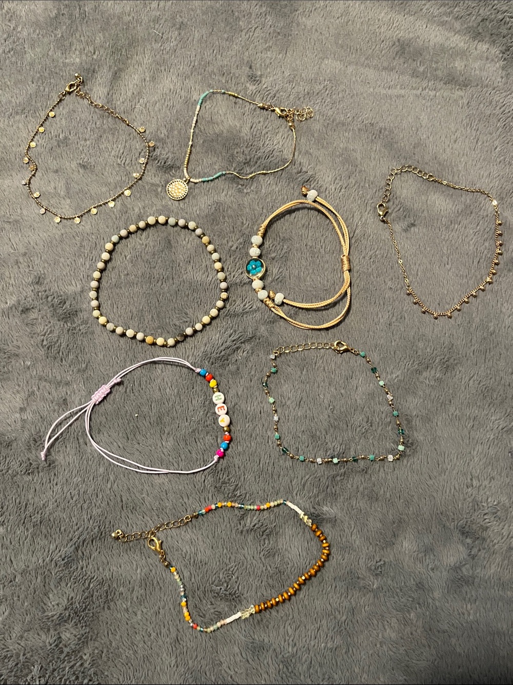 Anklet jewelry set bundle of 8